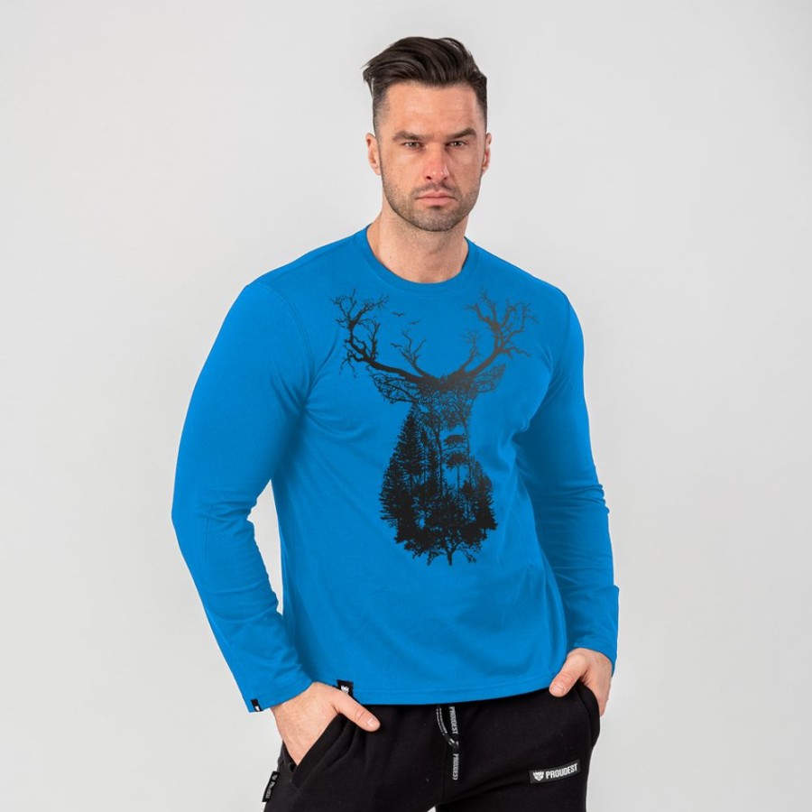 Mezczyzna Proudest | Longsleeve Deep Forest Deer Blue