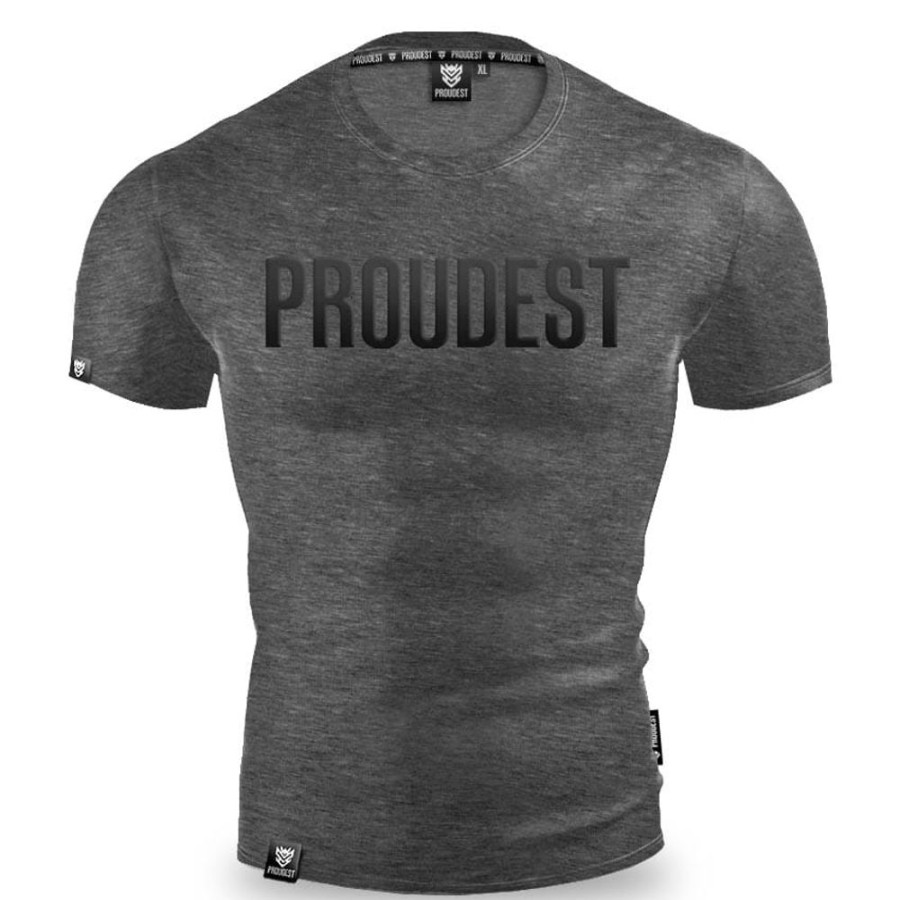 Mezczyzna Proudest | Koszulka Bawelniana Slim Dark Gray Logo