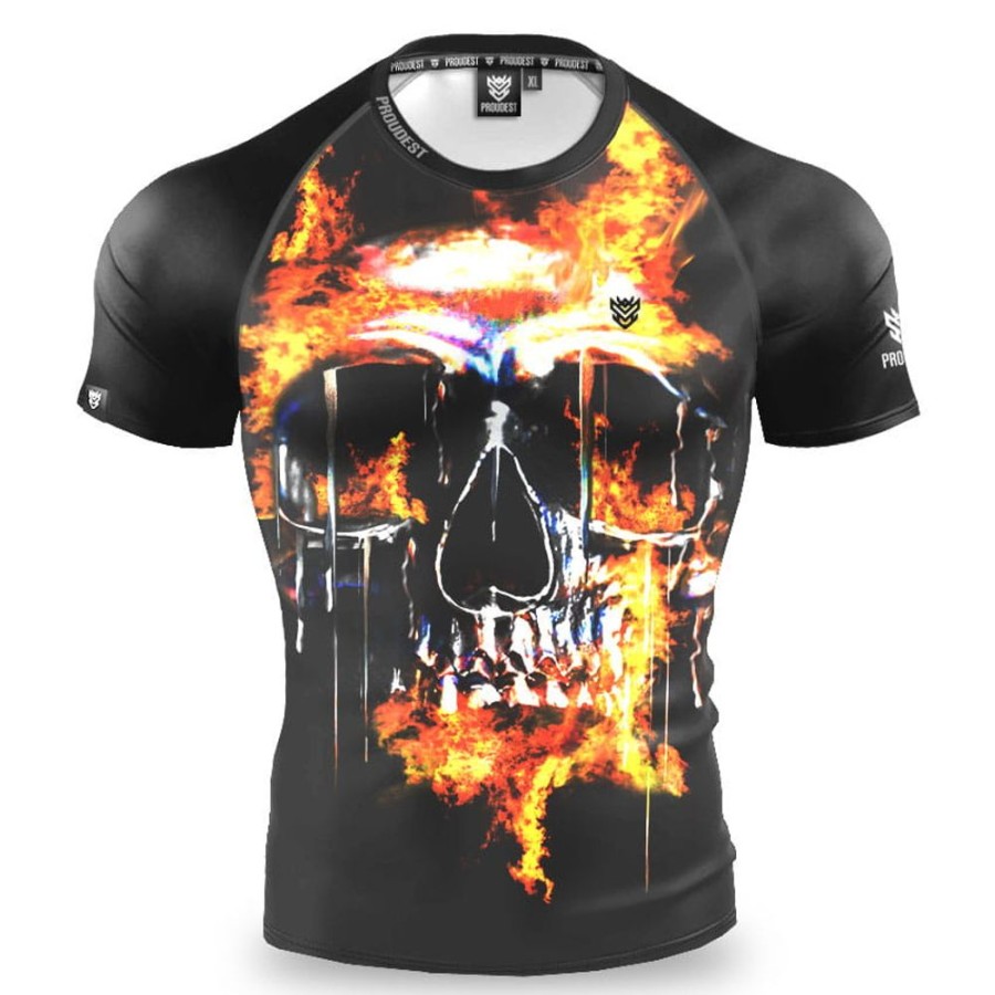 Mezczyzna Proudest | Rashguard Krotki Skull On Fire