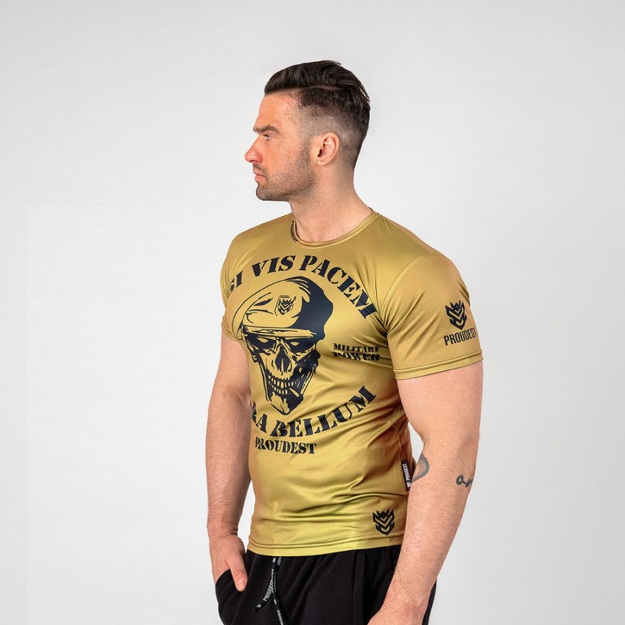 Mezczyzna Proudest | Koszulka Slim Military Power Yellow