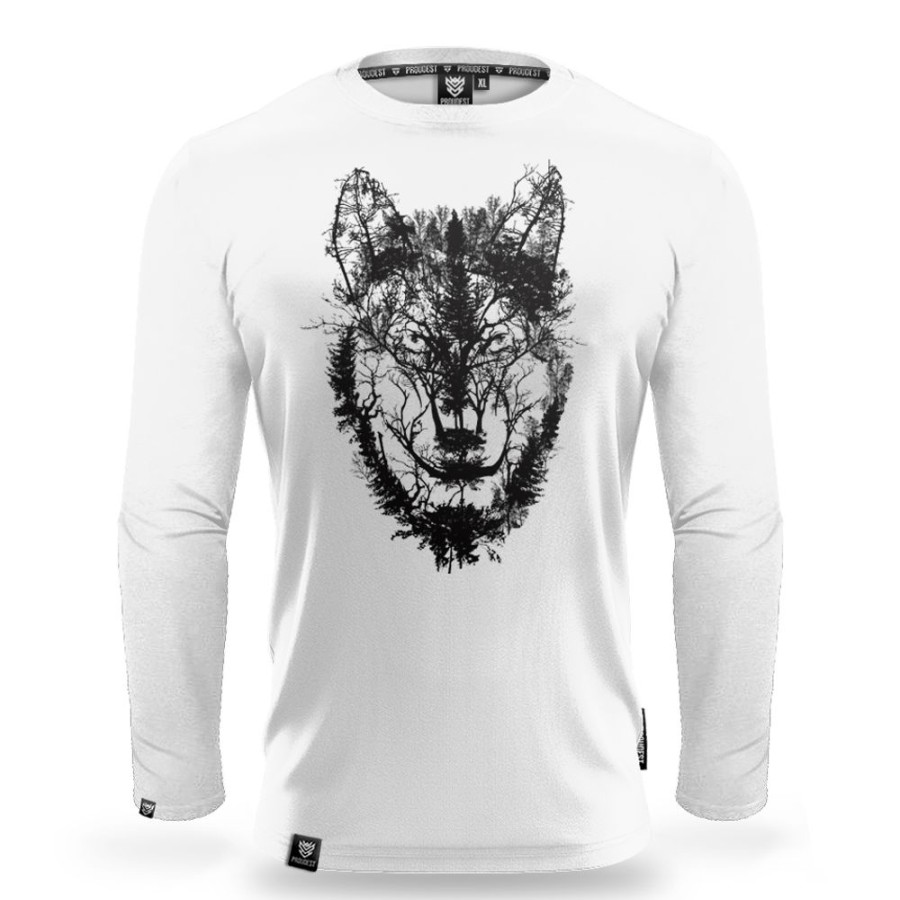 Mezczyzna Proudest | Longsleeve Deep Forest Wolf White