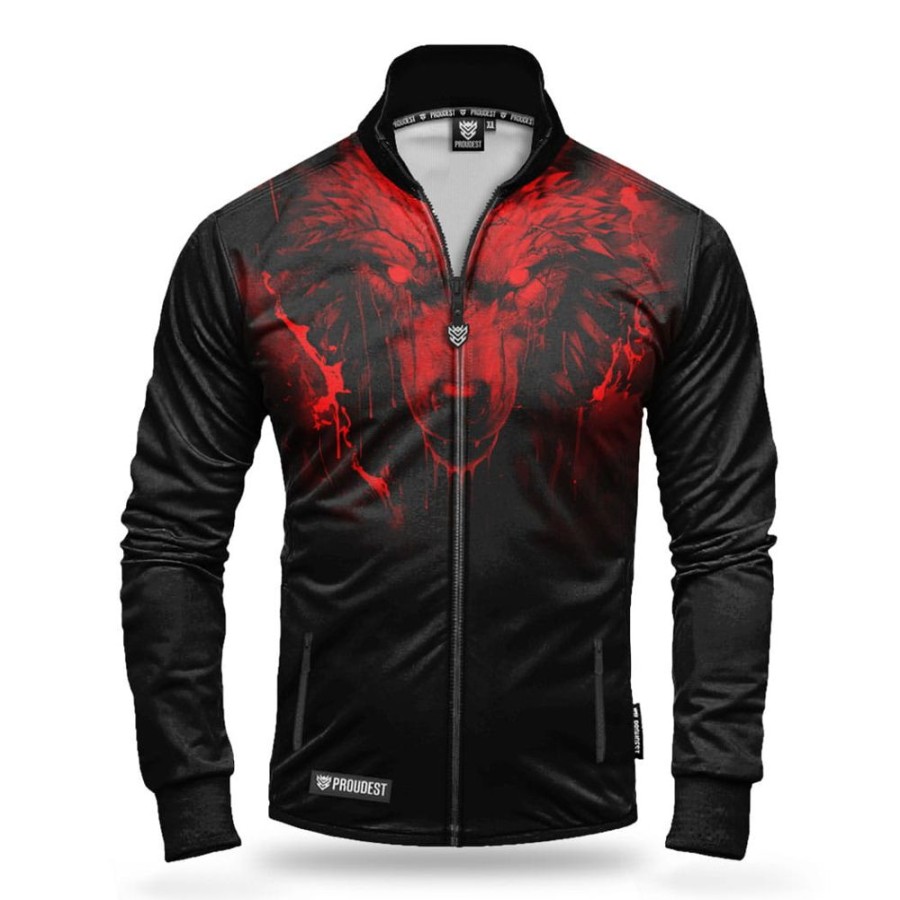 Mezczyzna Proudest | Bluza Rozpinana Ze Stojka Cyber Wolf Red