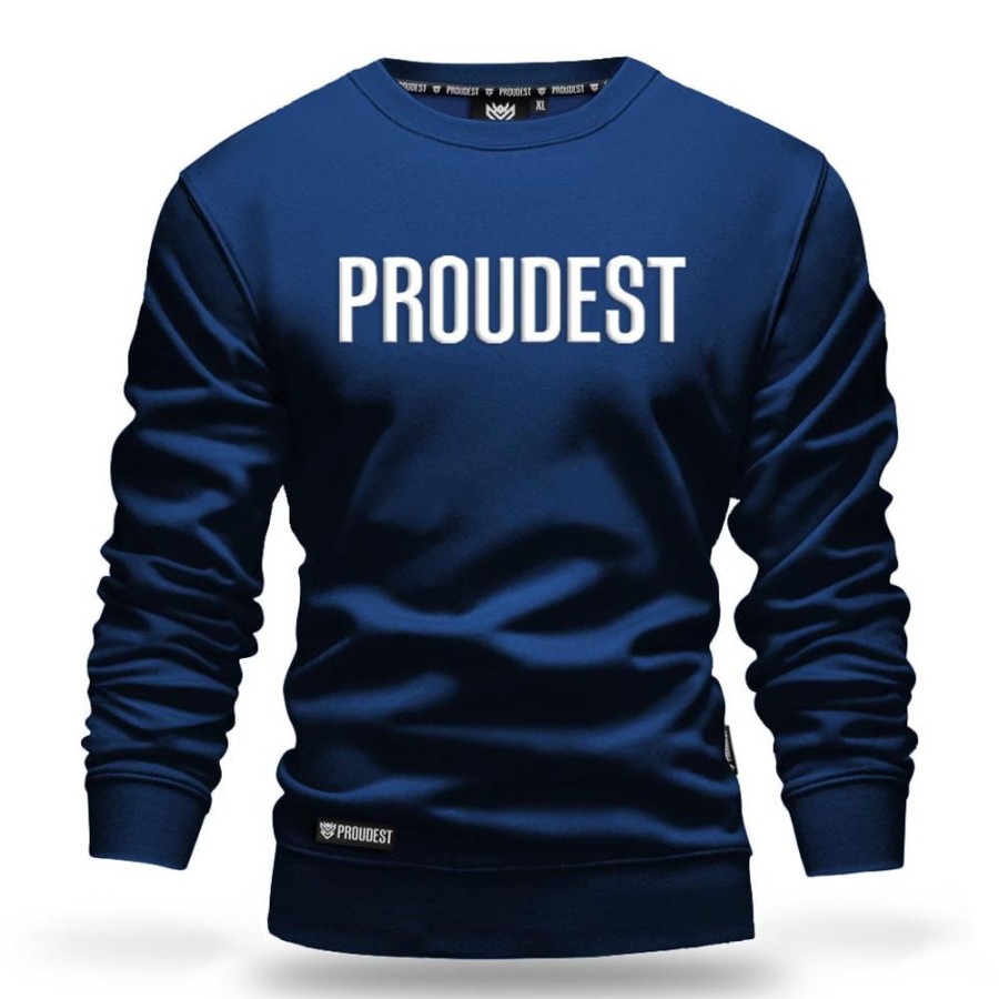 Mezczyzna Proudest | Bluza Klasyczna Dark Blue Big Logo