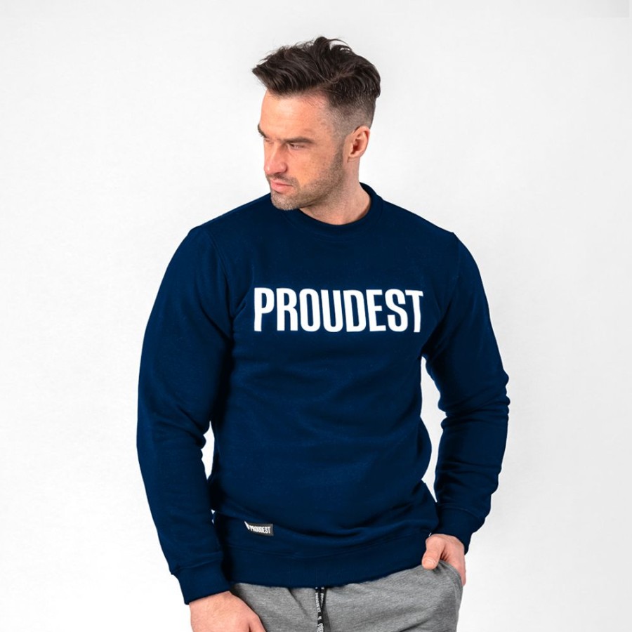 Mezczyzna Proudest | Bluza Klasyczna Dark Blue Big Logo