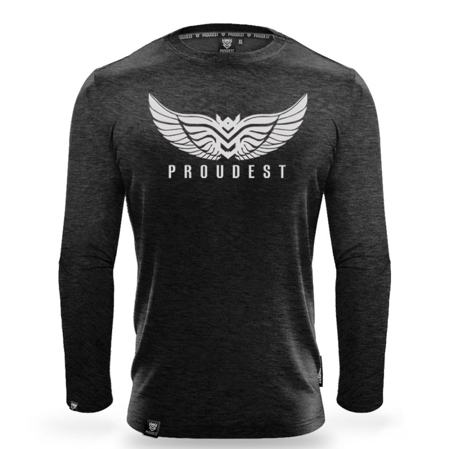 Mezczyzna Proudest | Longsleeve Wings Dark Gray Melange