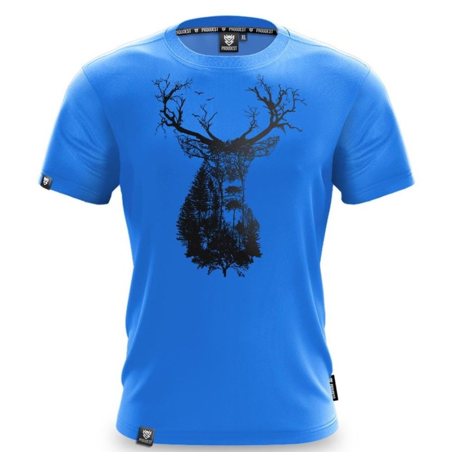 Mezczyzna Proudest | Koszulka Bawelniana Deep Forest Deer Blue